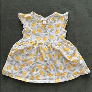 Cat & Jack White Dress with Yellow Lemon Print and Green Leaves